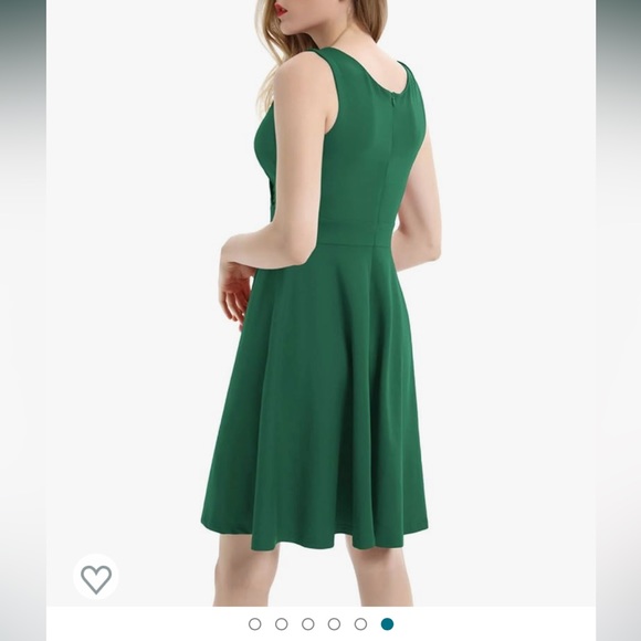 GRACE KARIN Green Sleeveless Wrap V-Neck A-line Cocktail Swing Dress - Picture 2 of 15
